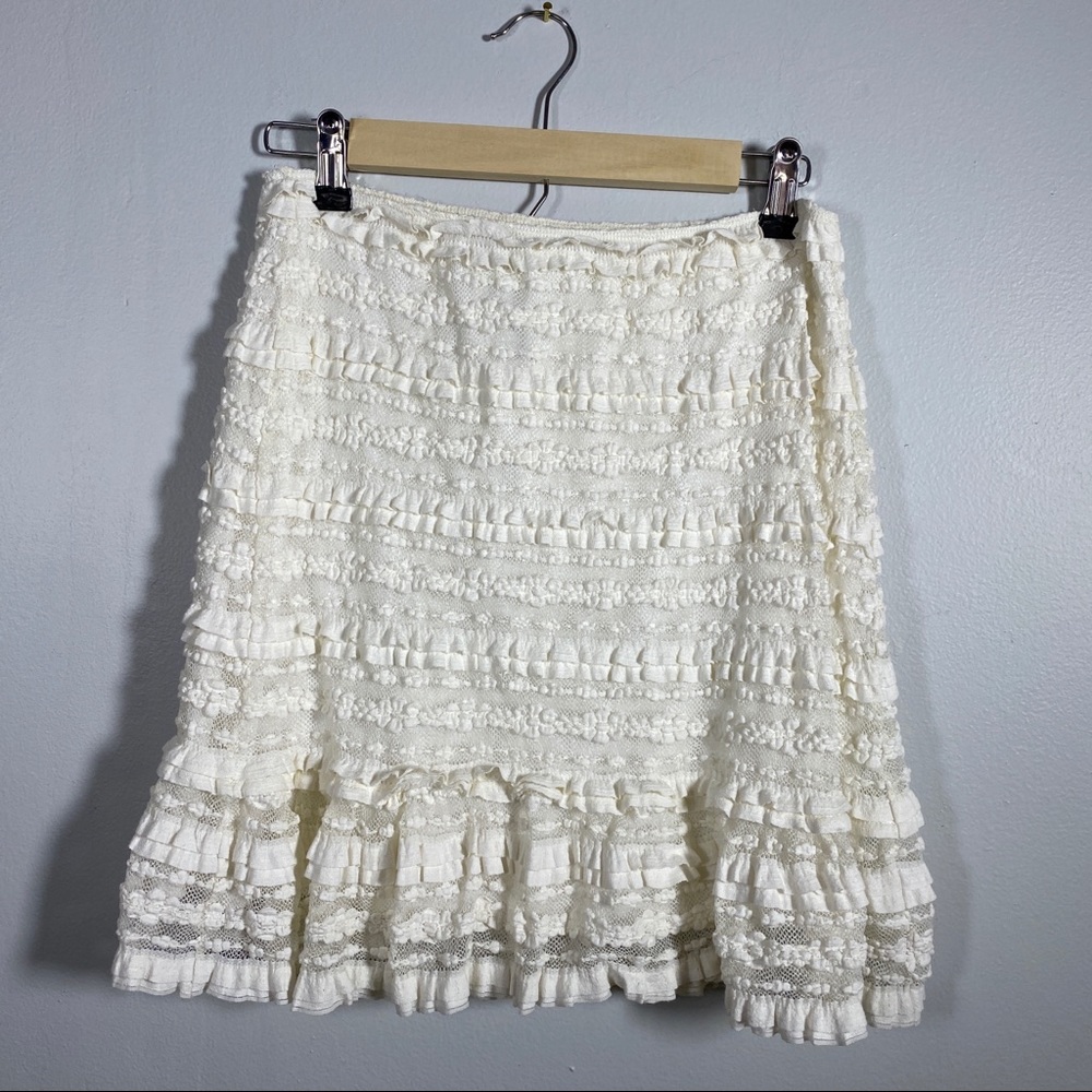 Max Studio Lined White Lace Skirt, Size S